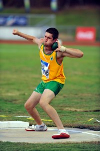 Athletics/ Guy Henley (shot put) 2011 Arafura Games / Darwin Aus Oceania Paralympic Championships 7th - 14th May 2011 © Sport the library/Jeff Crow