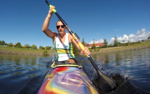 Image of Amanda Reynolds in action during para-canoeing