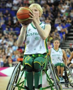 Amber Merritt (AUS) Women's Australia vs. GER in the final Gold Medal match. Wheelchair Basketball (Fri 7th Sept) - North Greenwhich Arena Paralympics - Summer / London 2012  London, England 29 Aug - 9 Sept © Sport the library/Courtney Crow