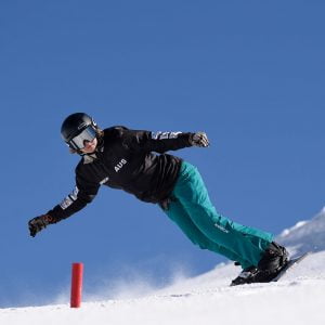 An image of Joany Badenhorst in action while snowboarding