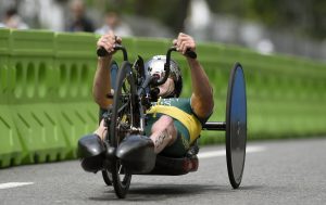 An image of Bill Chaffey in action during para-triathlon