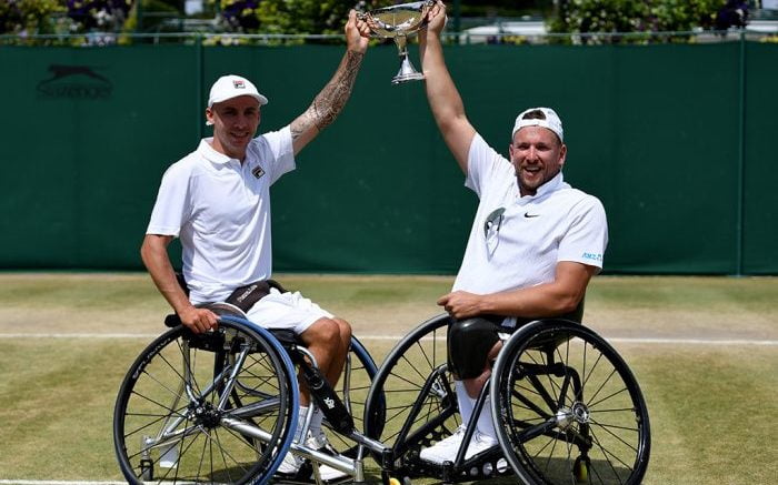 Alcott wins Wimbledon quad doubles title