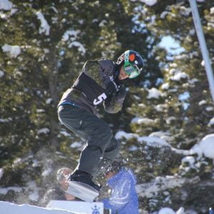 An image of Matt Robinson while snow-boarding