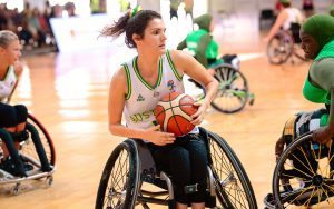 female wheelchair basketball player