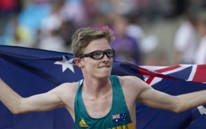 Male para-athlete with Australian flag