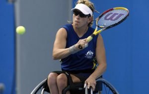 Female wheelchair tennis player