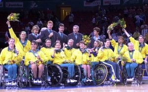  Australia’s women’s wheelchair basketball team, the Gliders with Silver medal