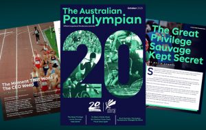 The front cover of The Australian Paralympian magazine, October 2020 issue.