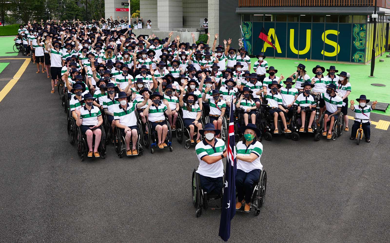 A group photo of the Australian Paralympic Team