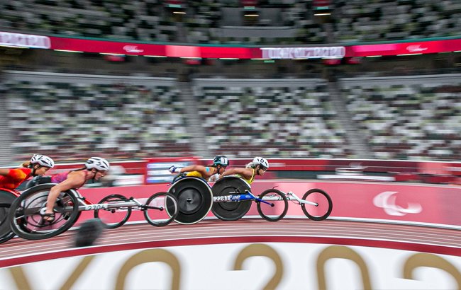 Wheelchair races in action at the Tokyo 2020 Paralympic Games