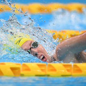 Australian Paralympian Lakeisha Patterson swimming freestyle