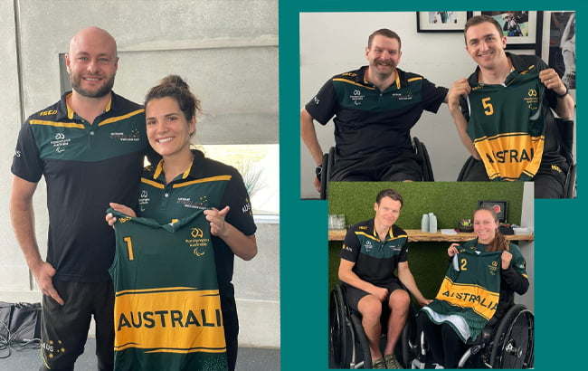3 players are presented with their first Australian Steelers wheelchair rugby team jersey