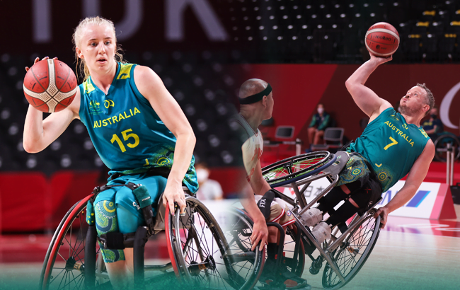 Australian Paralympians and wheelchair basketball players Amber Merritt and Shaun Norris